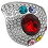 Ocelový prsten s barevnými kameny a rhinestones, výška 22.5 mm, hmotnost 20 g