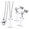 Náhrdelník a přívěsek s písmenem I, stříbrná barva, set s náušnicemi, rozměry: N: 450x1.6mm, P: 17x6mm.