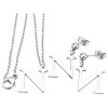 Set šperků s iniciály NN - náhrdelník 450x1.6mm, přívěsek 17x15mm, náušnice 17x15mm, stříbrná barva.