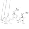 Set šperků s písmeny R a R – náhrdelník 450x1.6mm a náušnice 17x14mm, stříbrná barva, 5g.