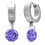 Ocelové náušnice s fialovými kameny