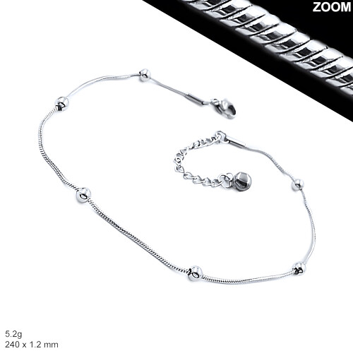 ŠPERKYLA.CZ • Náramek na kotník - 3NA1173 - Lanko - Kulaté - 240 x 1.2 mm - 5.2g