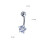 Piercing s krystalovou hvězdou 8mm, stříbrná barva, 1.6mm drát, 5mm korálek