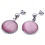 Náušnice s růžovým kamenem a stříbrnou barvou, průměr 18 mm, elegantní design pro každou příležitost.