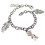 Náramek s přívěsky ve tvaru postaviček, stříbrná barva, délka náramku 20 cm.