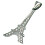 Eiffelova věž - ocelový přívěsek s kamínky, rozměr 44x19.5mm, hmotnost 4g