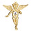 Andělský přívěsek s krystalem - zlatá barva, rozměry 54 mm (délka) a 45 mm (šířka), váha 25 g.