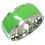 Ocelový prsten s zeleným akcentem, šířka 8 mm