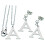 Ocelový set s písmenem A - náhrdelník 450x1.6mm a náušnice 17.5x15mm, váha 5g