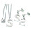 Set šperků ELEGANTNÍ S - náhrdelník s přívěskem a náušnice, rozměry: N: 450x1.6mm, P: 17x10mm.