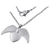 Přívěsek s náhrdelníkem ve stříbrné barvě s motivem andělských křídel, délka náhrdelníku 430 mm, rozměry přívěsku 19 x 25 mm.