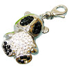 Přívěsek ve tvaru roztomilé pandy se zdobením černými a bílými krystaly, délka 26 mm.