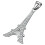 Eiffelova věž - ocelový přívěsek s kamínky, rozměr 44x19.5mm, hmotnost 4g