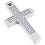 Křížový přívěsek s kamínky, rozměr 11x21 mm, stříbrná barva, elegantní design pro každodenní nošení.