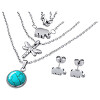 Set šperků s tyrkysovým přívěskem a sloními náušnicemi, náhrdelník 420 mm, přívěsek 14x14 mm, náušnice 6x10 mm