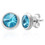 Ocelové náušnice aquamarín, anuloid