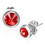 Ocelové náušnice s červenými kameny, anuloid