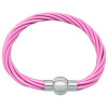 Náramek v růžové barvě s ocelovým uzávěrem a elegantním designem, ideální pro každodenní nošení.