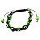 Náramek s očky v zelené barvě, šířka 10 mm, stylový a ochranný design.